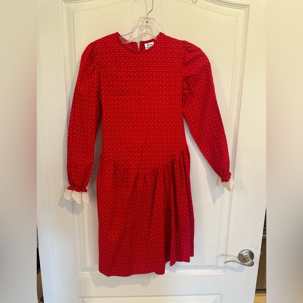 Renee Michaels girl's vintage red floral dress. Size 10